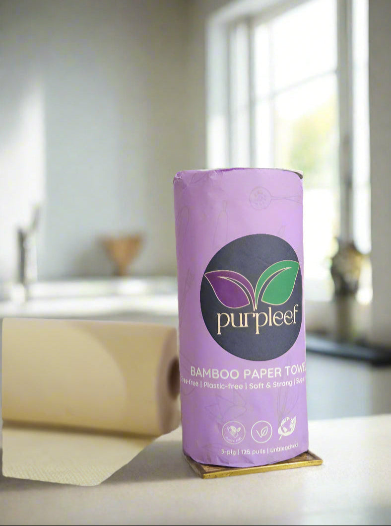 Bamboo Kitchen Towels by Purpleef | TrueFiber + FREE Facial tissue