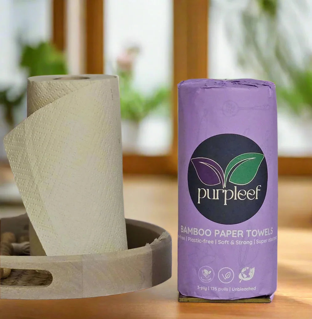 Bamboo Paper Towels by Purpleef | TrueFiber + FREE Facial tissue