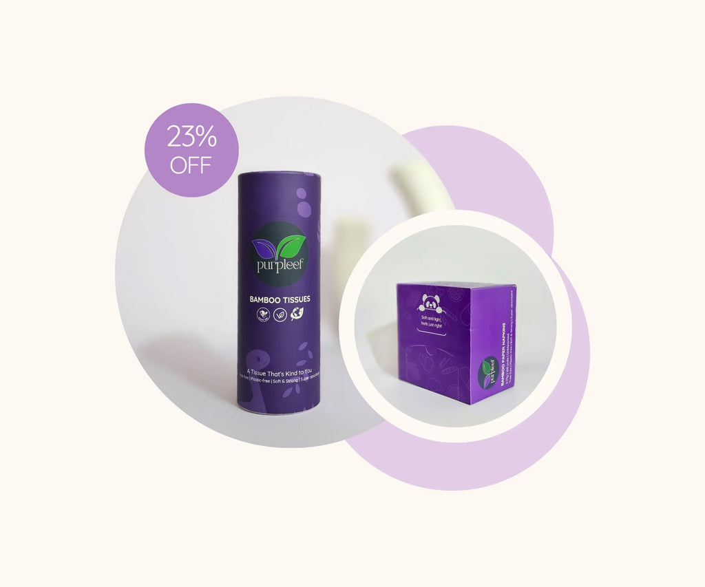 Daily Fresh Kit by Purpleef | TrueFiber | Facial Tissues, Napkin Box