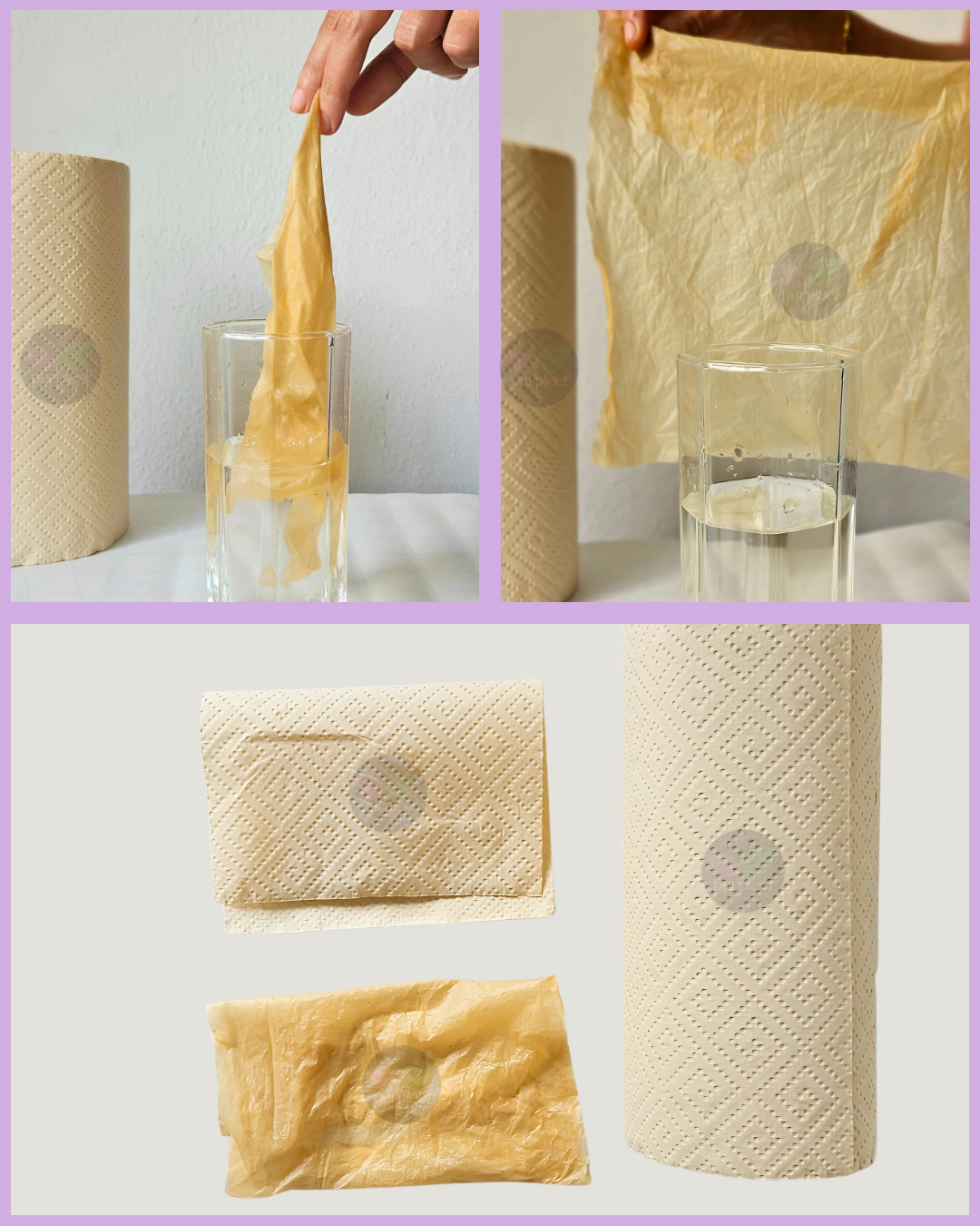 Bamboo Paper Towels by Purpleef | Reusable | TrueFiber + FREE Facial tissue