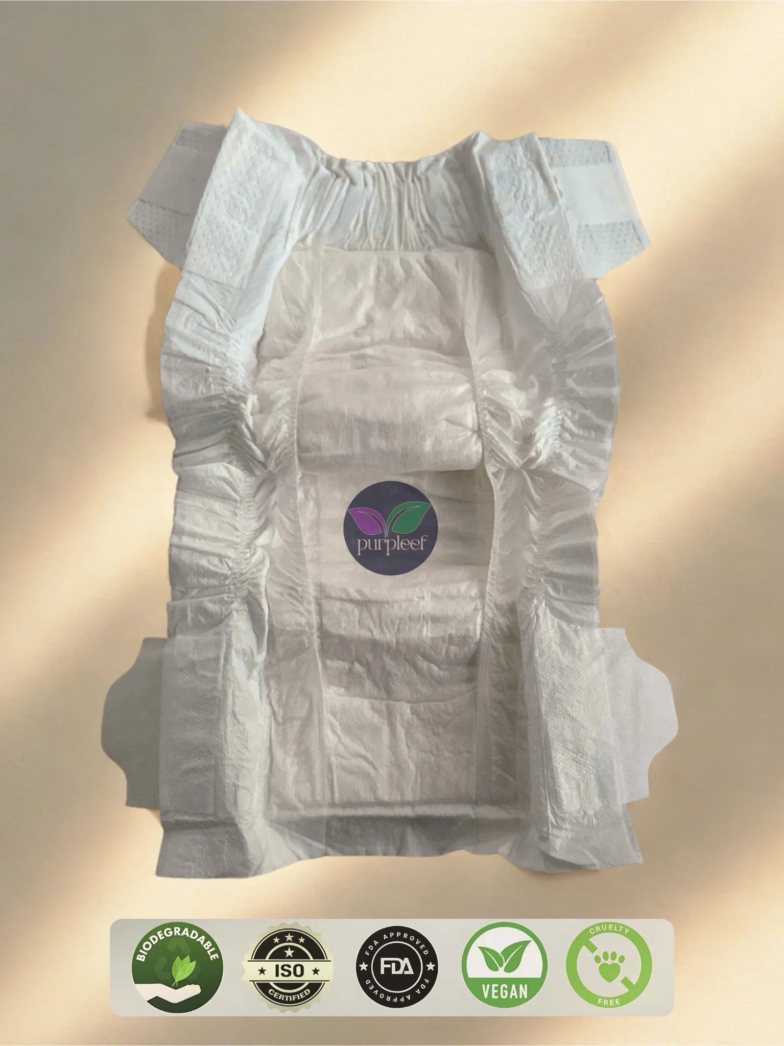 Bamboo Fiber Rash-Free Baby Diapers (Taped) by Purpleef